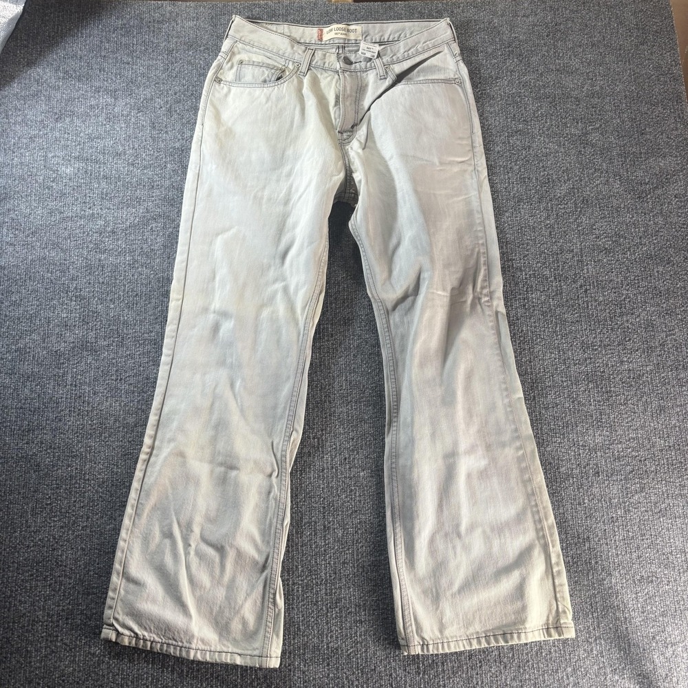 Levis 567 Low Loose Boot Jeans Mens 32x30 Gray Light Wash Bootcut Denim Relaxed